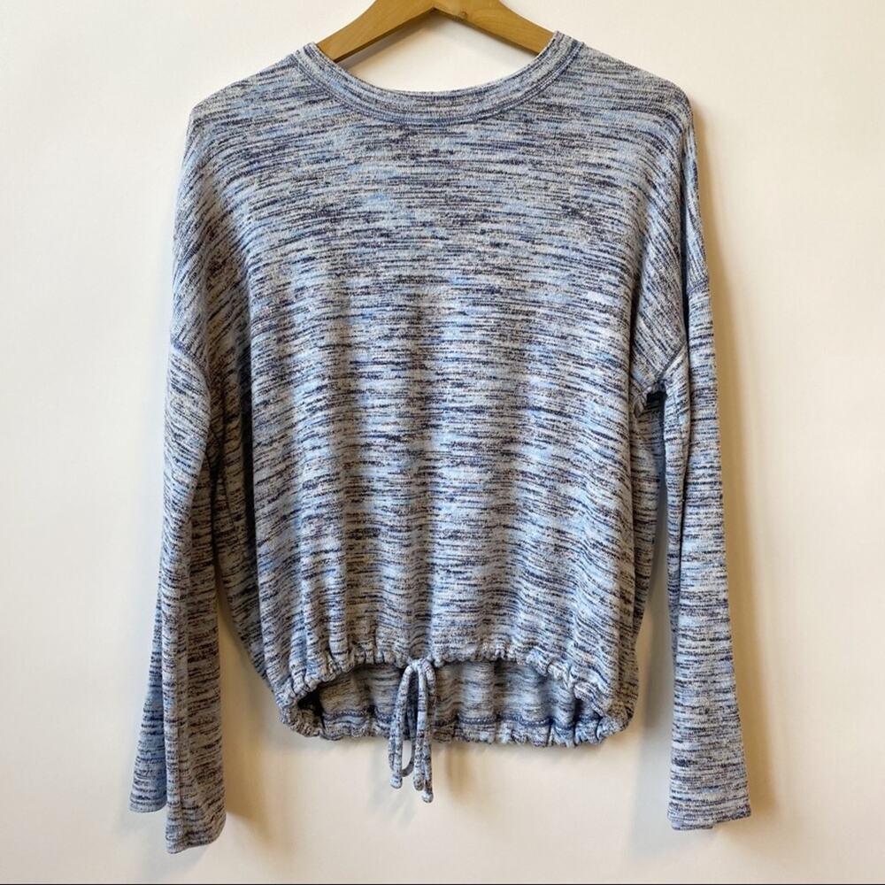 Aerie Knit Top Jersey Pullover Blue Brushed Soft and Cozy Women's Size XS
